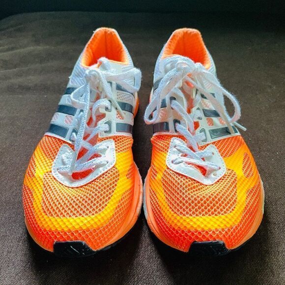 NEW ADIDAS Adios Boost Racing Flasts 6.5 US 38 EU Orange Grey White - Picture 3 of 13